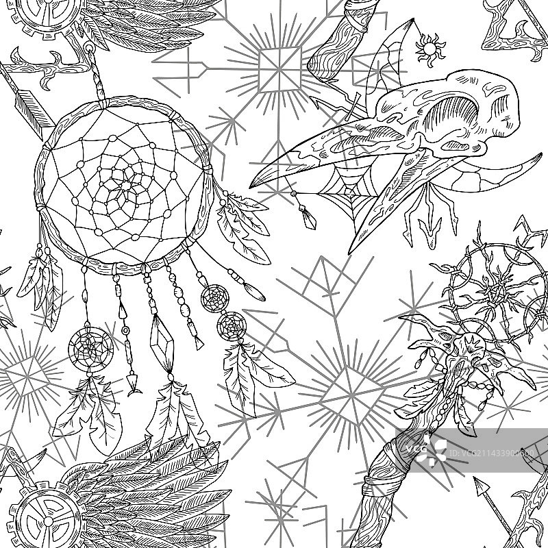 神秘符号无缝图案图片素材