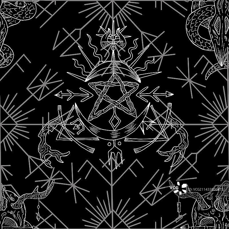 神秘符号无缝图案图片素材