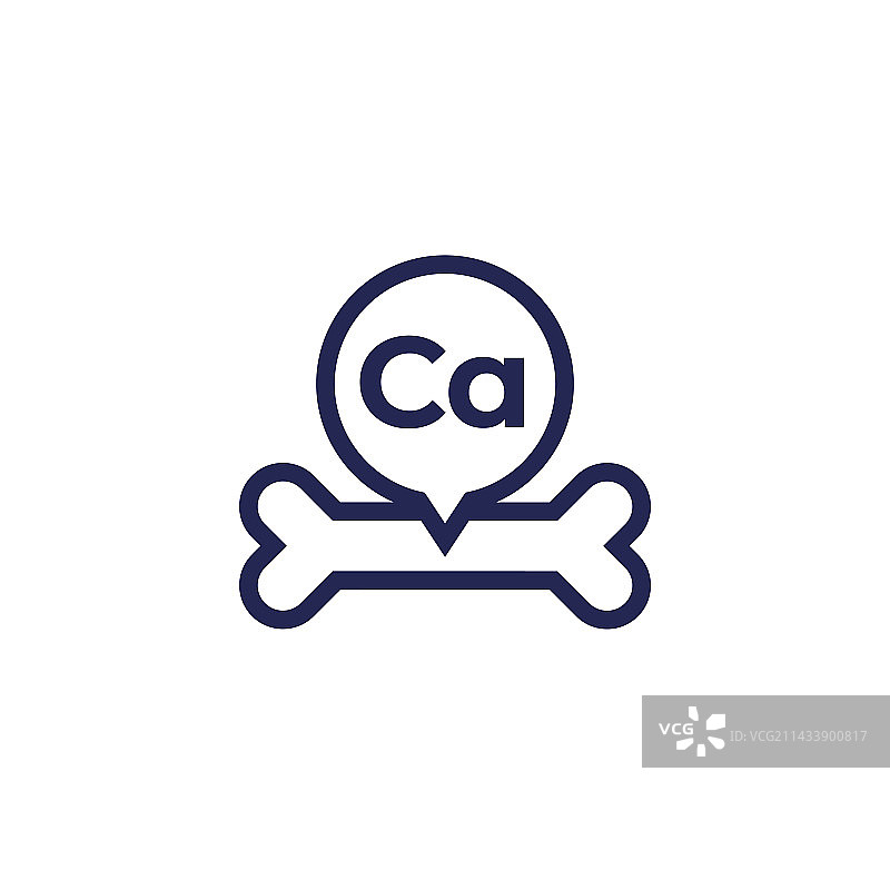 白色背景上的骨骼补钙图标图片素材