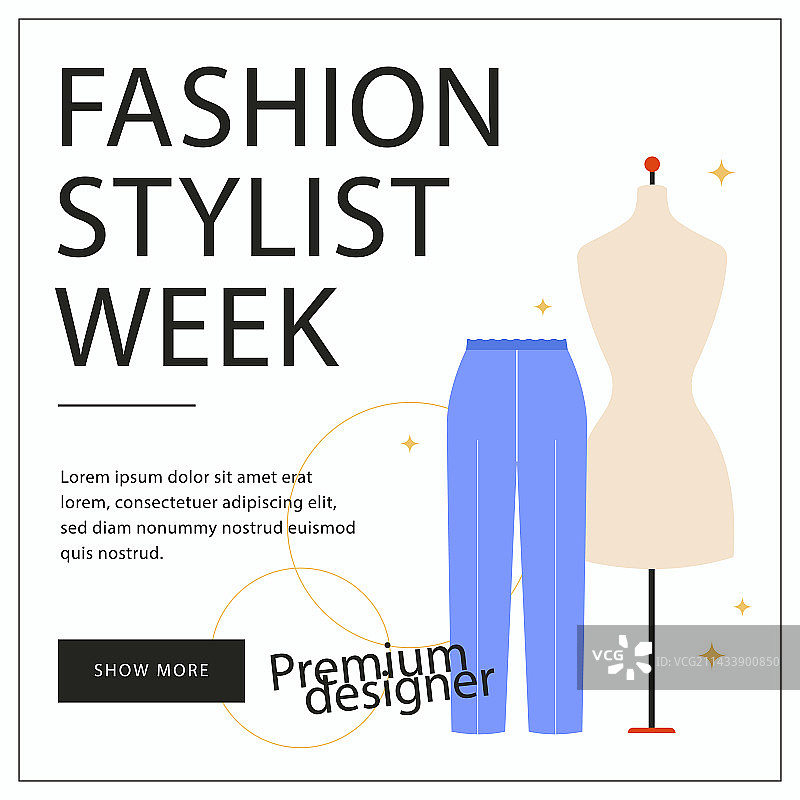 扁平风格时尚造型师模板图片素材