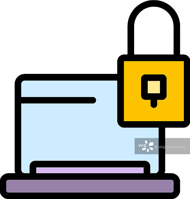 API锁笔记本电脑扁平图标图片素材