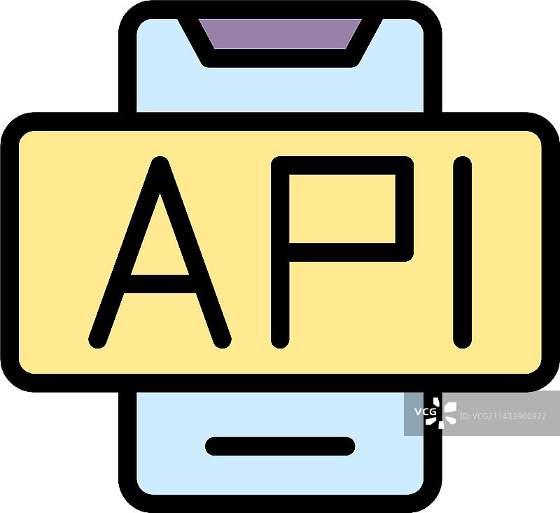 扁平风格的API智能手机图标图片素材