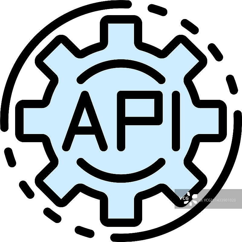API代码齿轮图标（扁平风格）图片素材