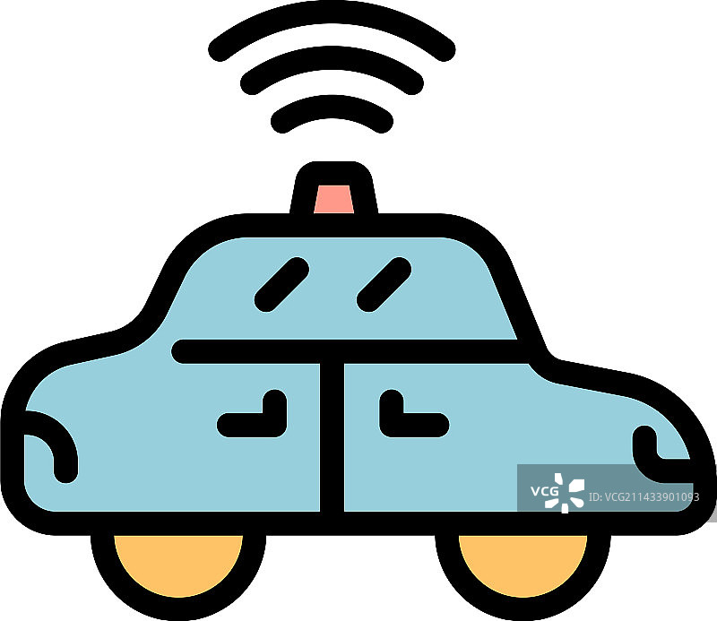 无人驾驶汽车扁平图标图片素材