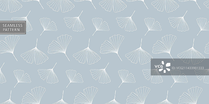 白色银杏叶无缝图案图片素材