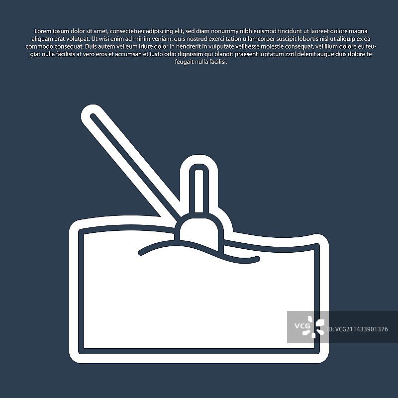 水中蓝色线条鱼漂图标图片素材