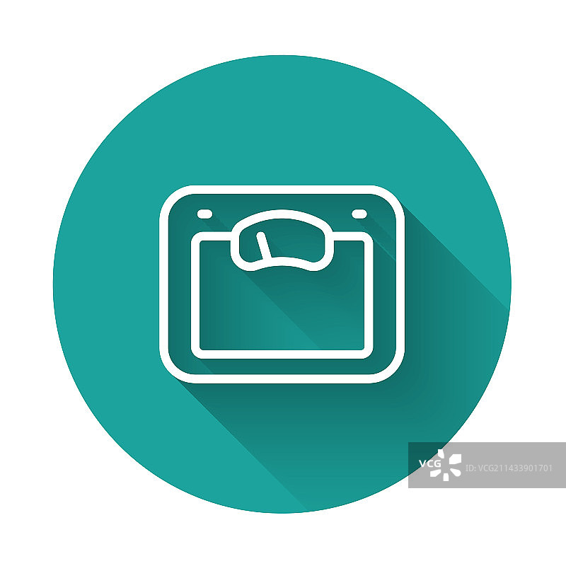 白色线条浴室体重秤图标图片素材