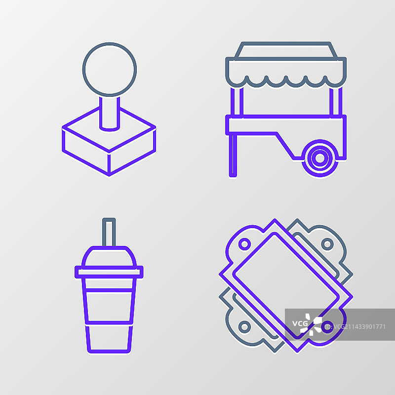 带吸管的纸杯饮料套图图片素材