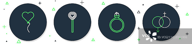 棒棒糖和钻石订婚戒指图片素材