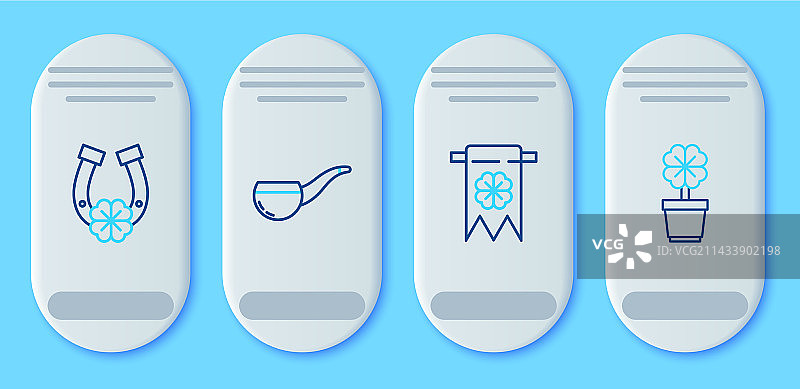 烟斗四叶草与派对线性组合图片素材