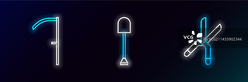 园艺工具：手工剪刀和镰刀图片素材