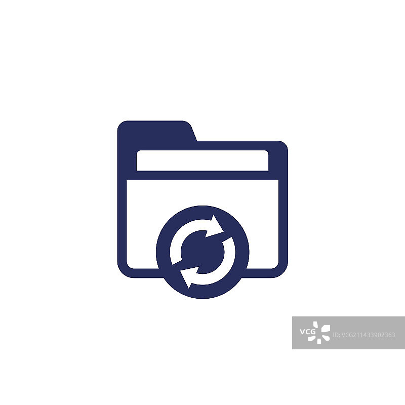 白色背景上的刷新文件夹图标图片素材
