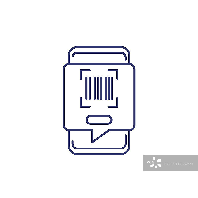 手机扫描条形码线性图标图片素材