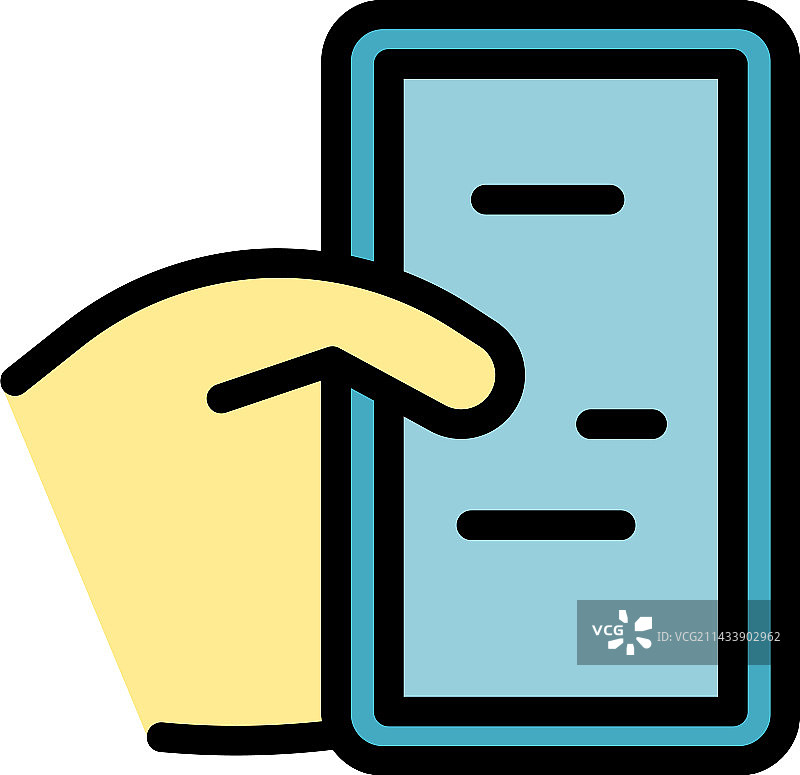 手持移动图标（扁平风格）图片素材