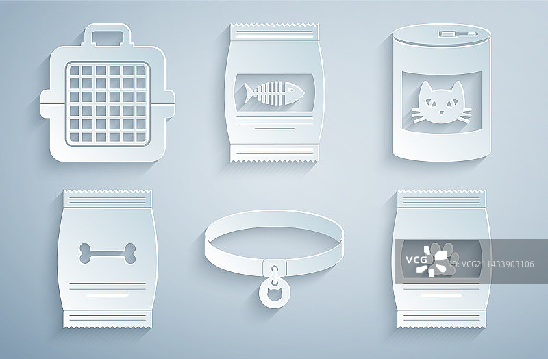 猫项圈猫罐头宠物包套装图片素材