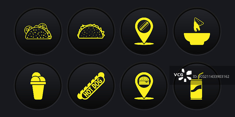 盘中的冰淇淋玉米片、热狗三明治图片素材