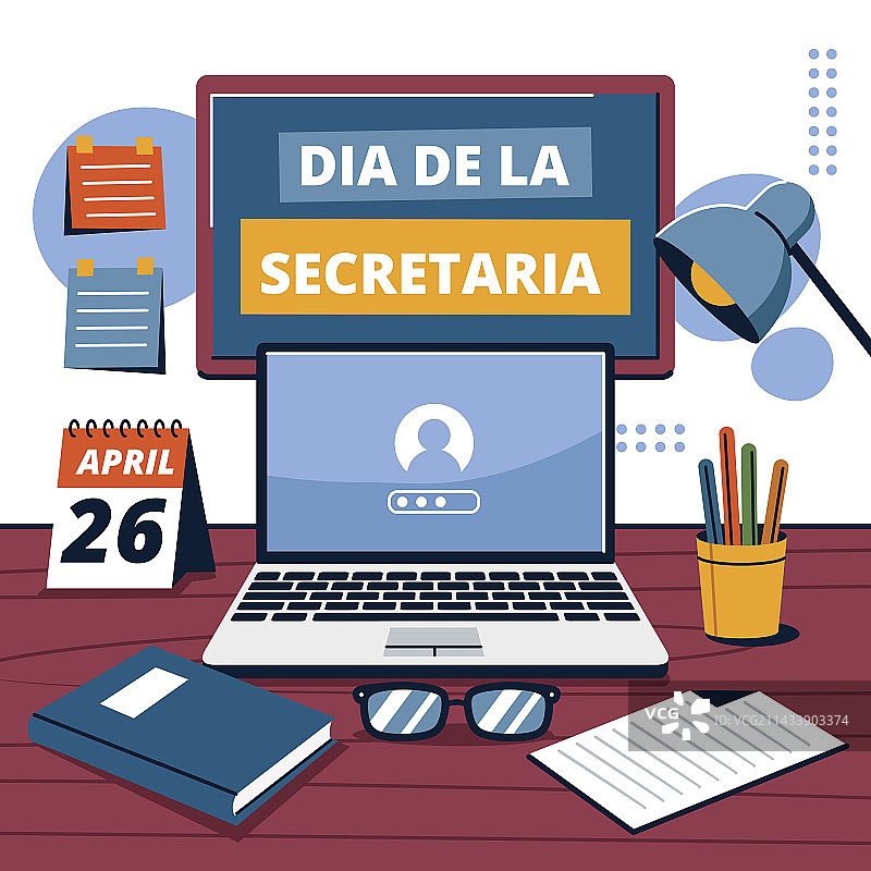 扁平风秘书节庆祝图片素材