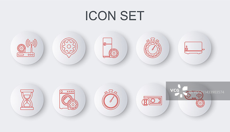 游戏手柄、设置和带沙子的旧沙漏图片素材