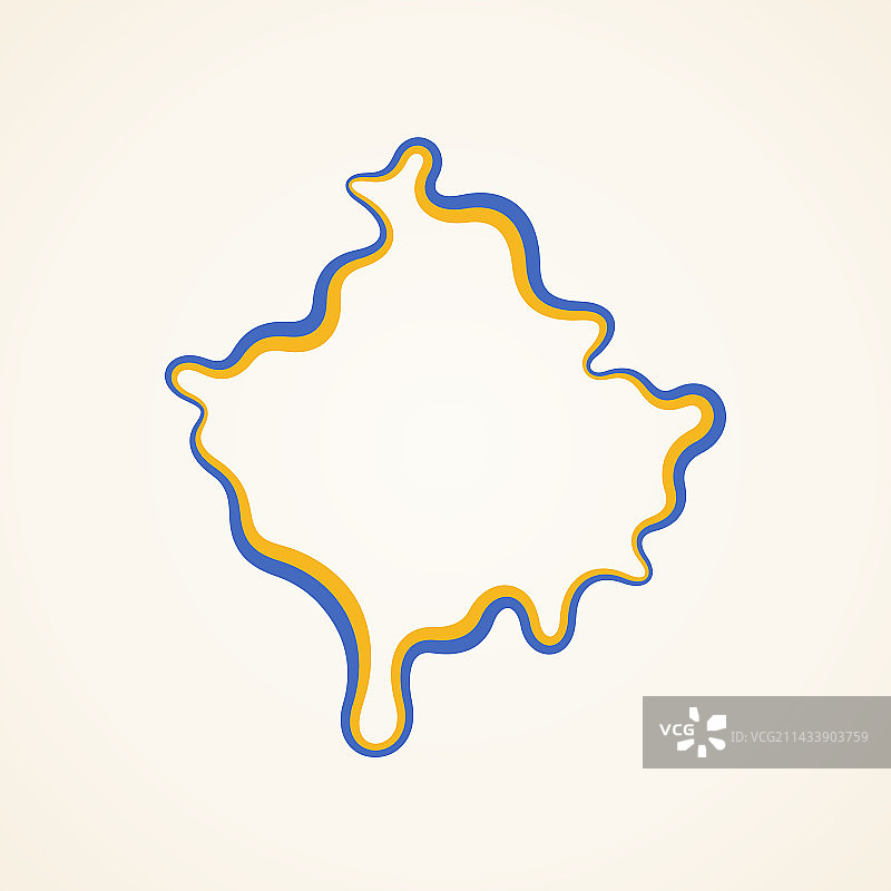 科索沃轮廓地图图片素材