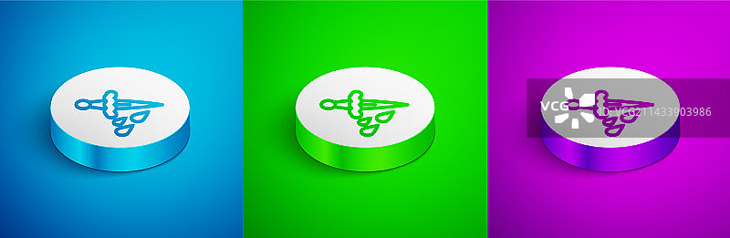 2.5D线条血剑图标图片素材