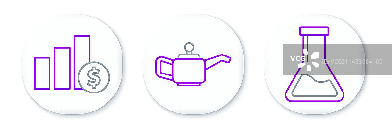 试管烧瓶饼状图线条组合图片素材