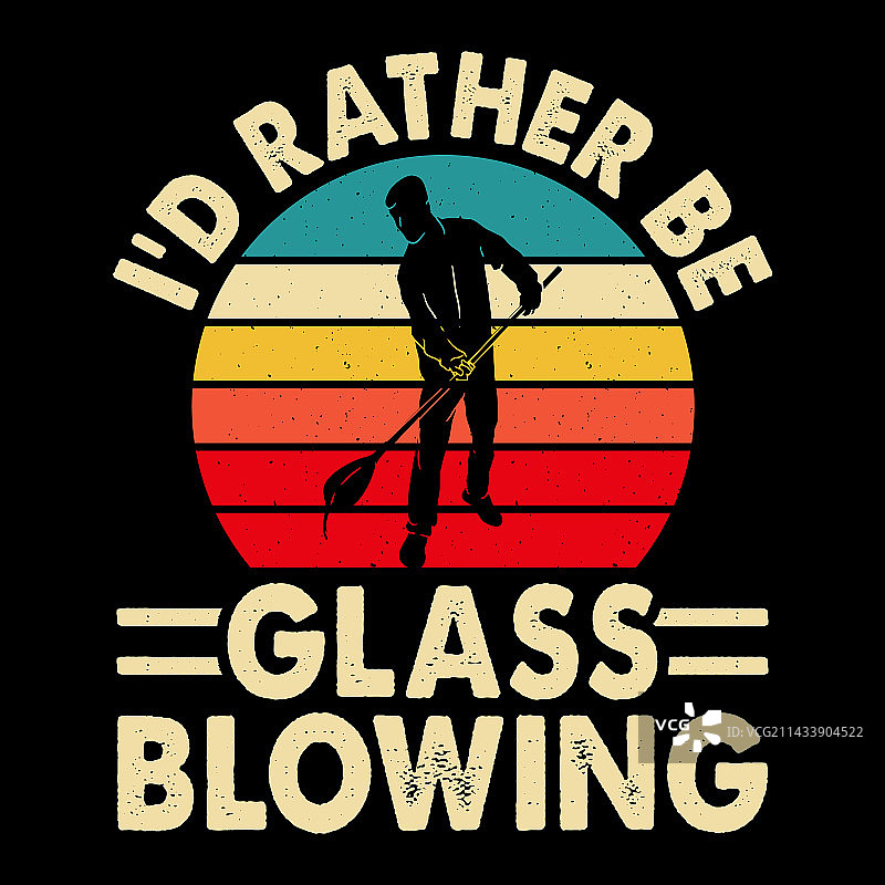 玻璃吹制复古T恤设计图片素材