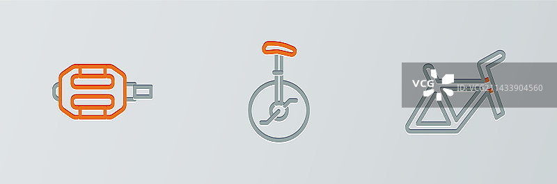 自行车车架脚踏板和独轮车图片素材