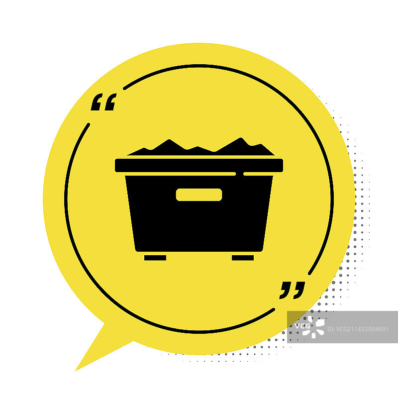 黑色垃圾桶图标孤立在白色背景图片素材
