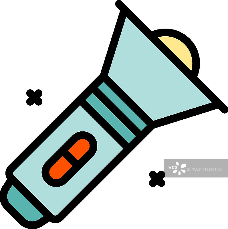 露营手电筒扁平图标图片素材