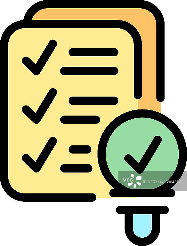 扁平风格的测试清单图标图片素材