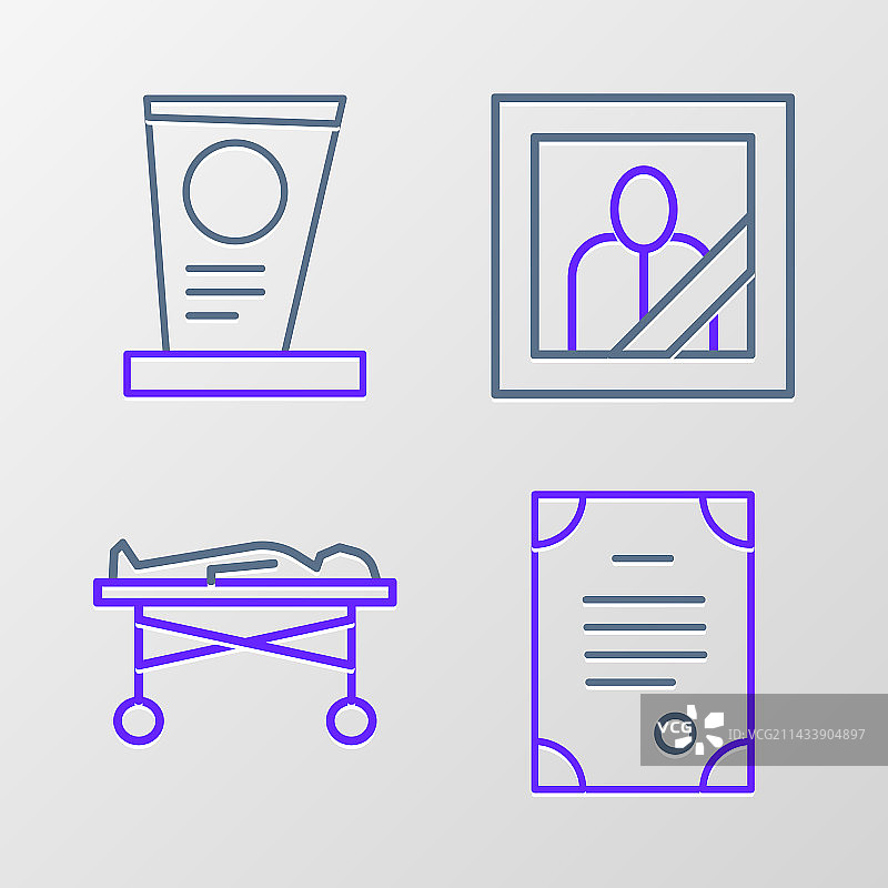 线条死亡元素：死亡证明和尸体图片素材