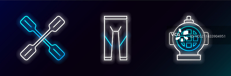 水肺潜水装备、船桨与潜水服图标图片素材