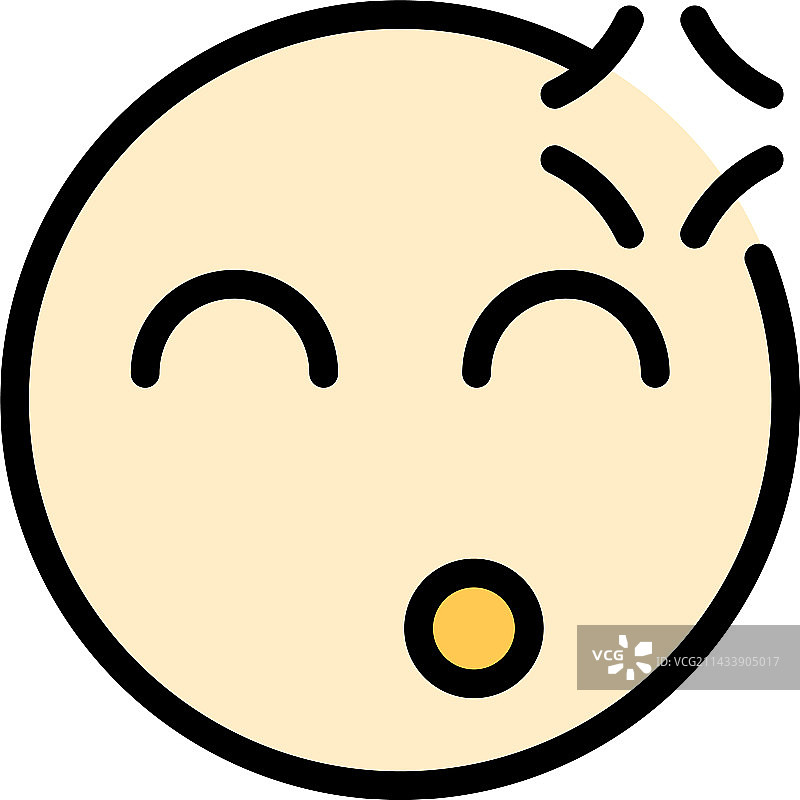 思考表情符号扁平图标图片素材