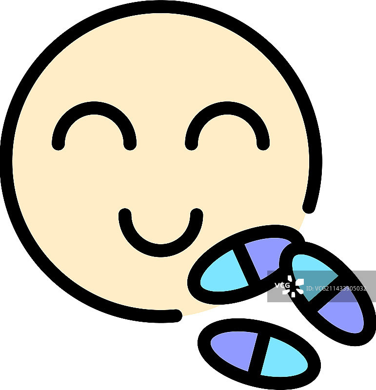 快乐表情符号扁平图标图片素材