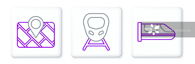 高速列车与GPS地图定位设备图片素材