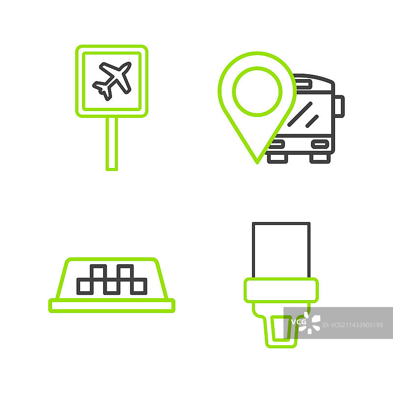 带出租车顶位置的安全带线条图标图片素材