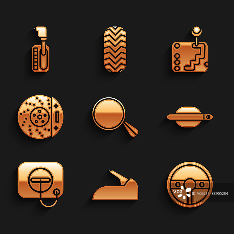 汽车后视镜、手刹、方向盘和车门组件图片素材