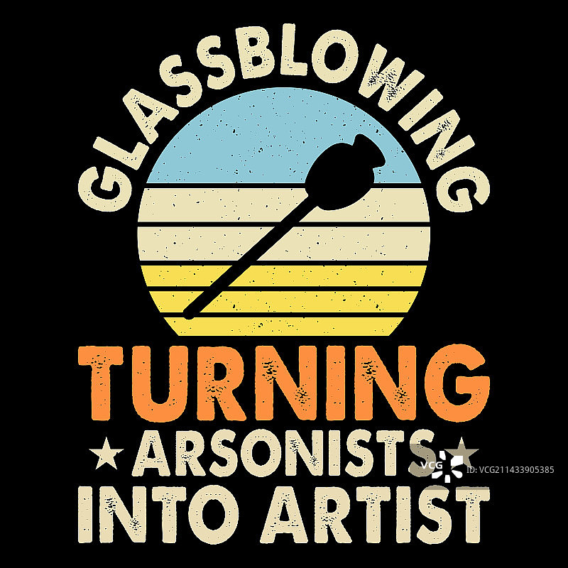 玻璃吹制复古T恤设计图片素材