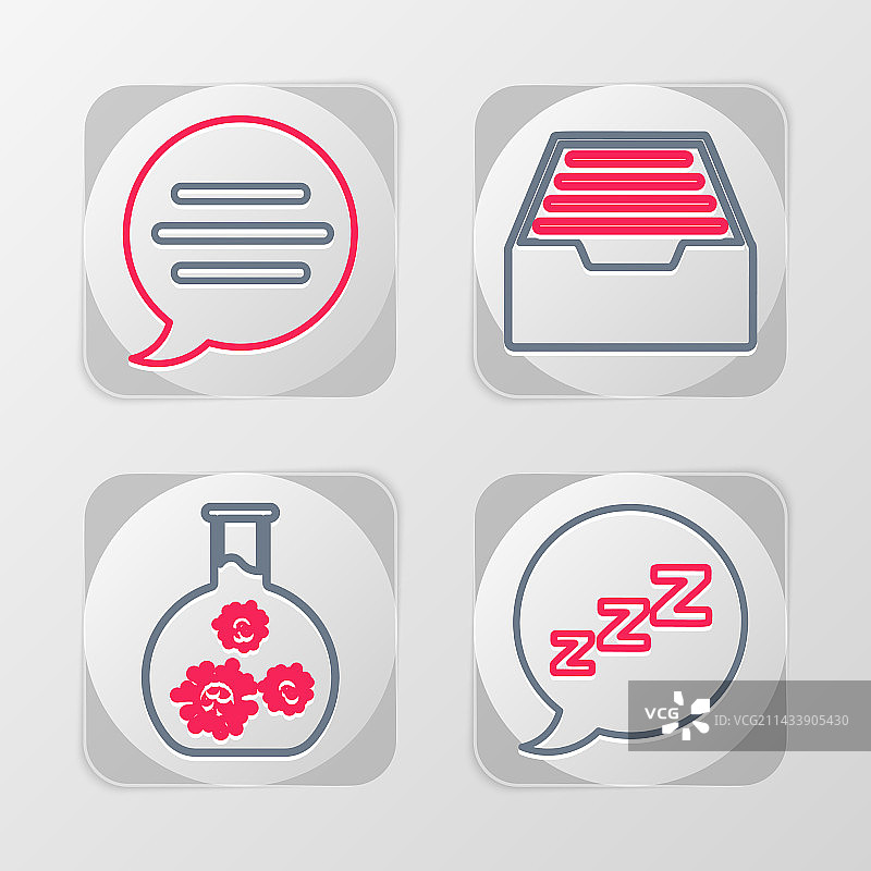 带有打鼾试管的对话气泡线条图片素材