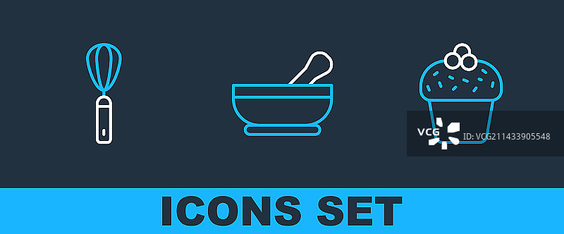 蛋糕厨房搅拌器研钵组合图片素材