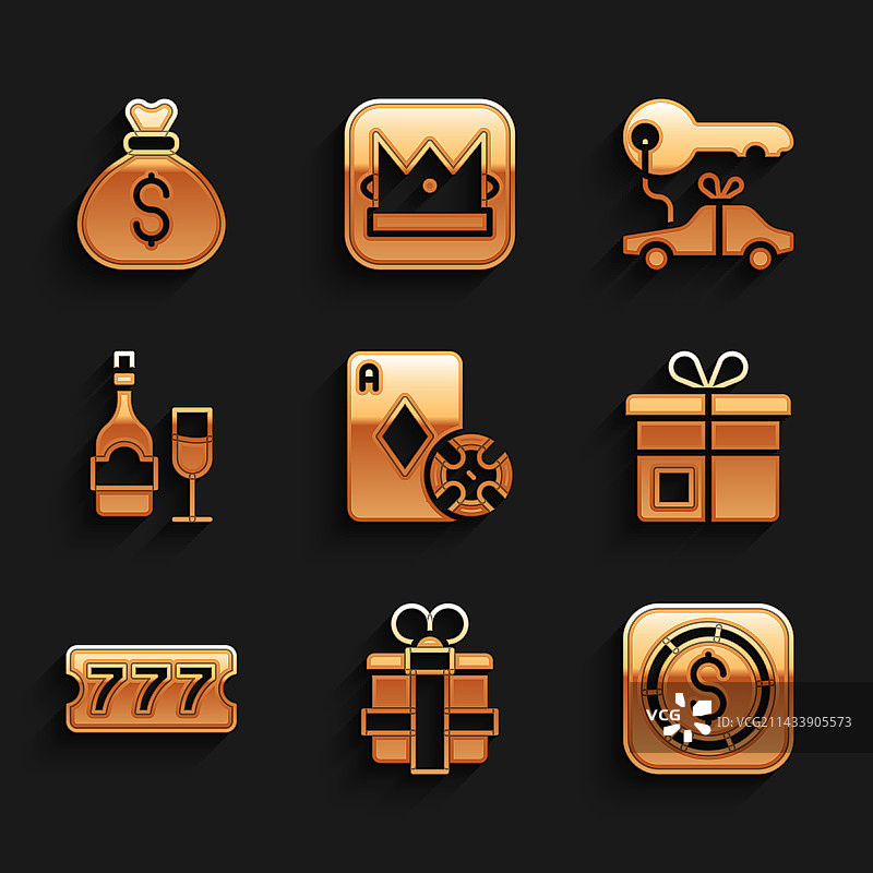 筹码扑克牌礼盒硬币图片素材