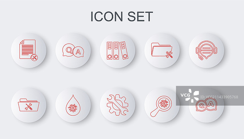 问答文件夹服务套装图片素材