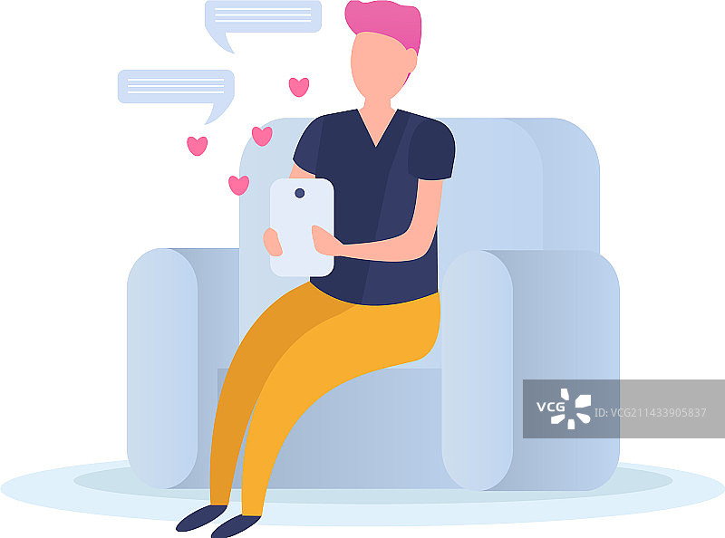 虚拟爱情概念图片素材