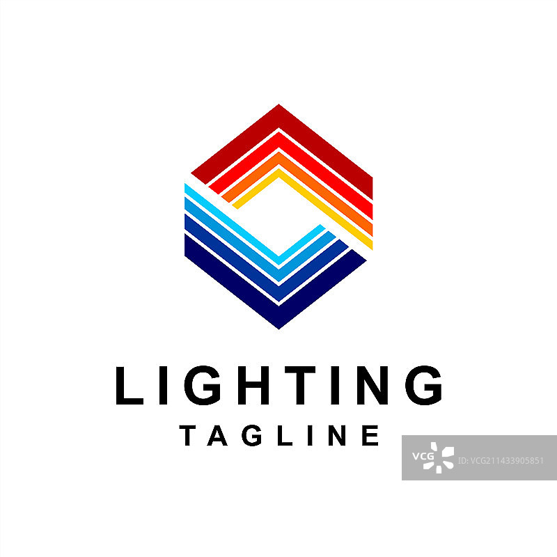 具有照明概念的字母L标志图片素材
