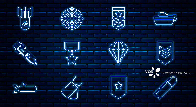 子弹V形箭头军功奖章线条图标图片素材