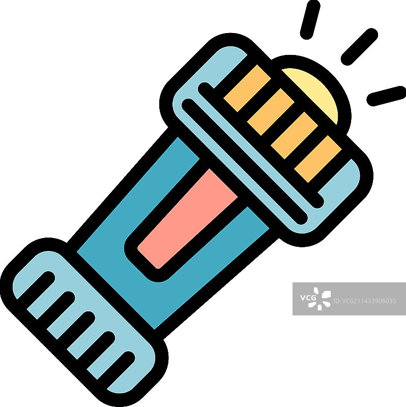 童子军手电筒扁平图标图片素材