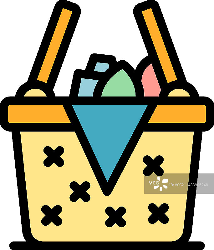 周末野餐篮图标图片素材