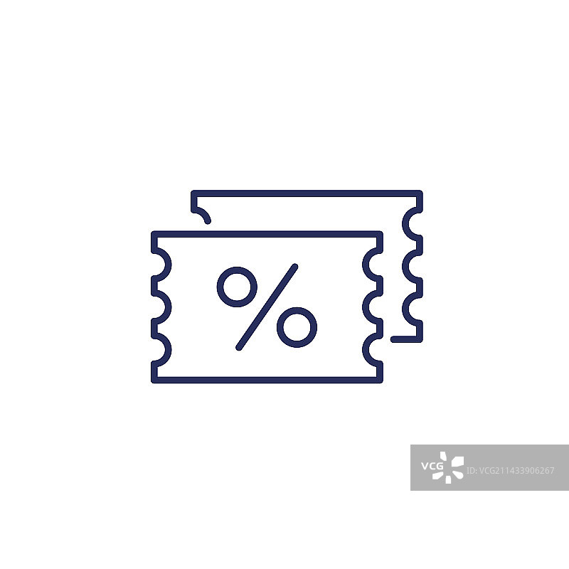 折扣门票线性图标图片素材