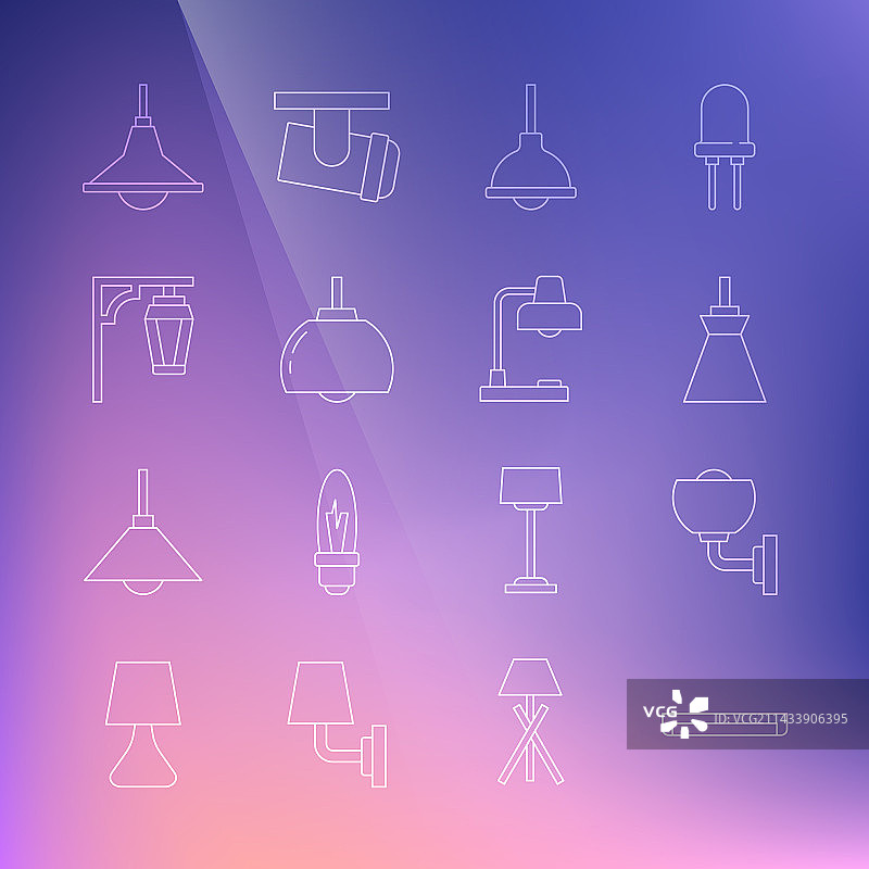 线条荧光灯壁灯图片素材