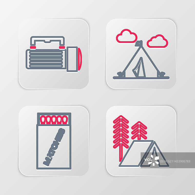 旅游帐篷、火柴盒和火柴图片素材